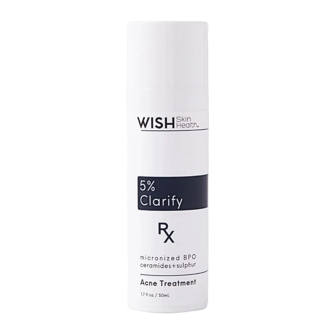 Wish Skin Health 5% Clarify acne treatment bottle on a white background