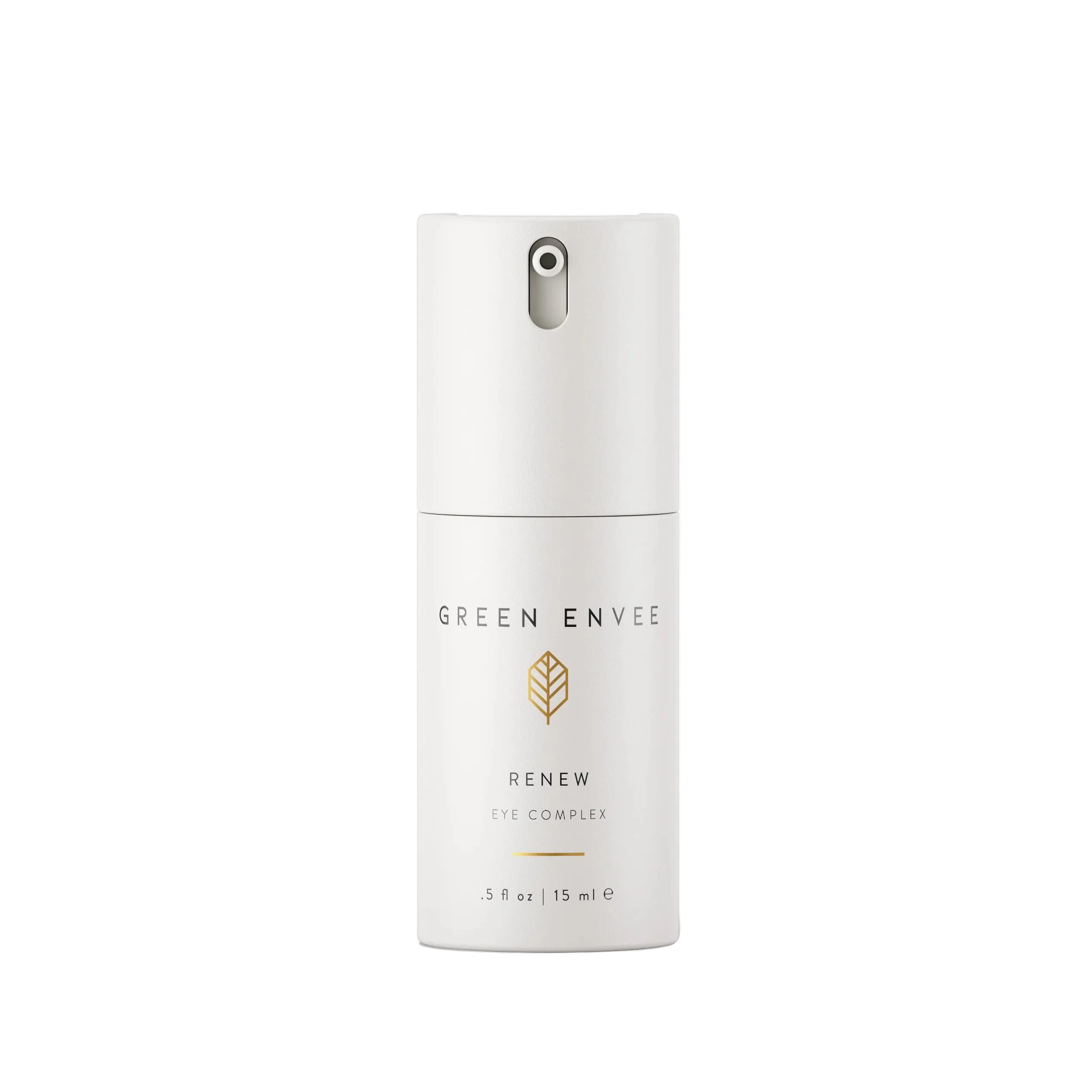 Skincare bottle labeled 'Green Envee' on a white background